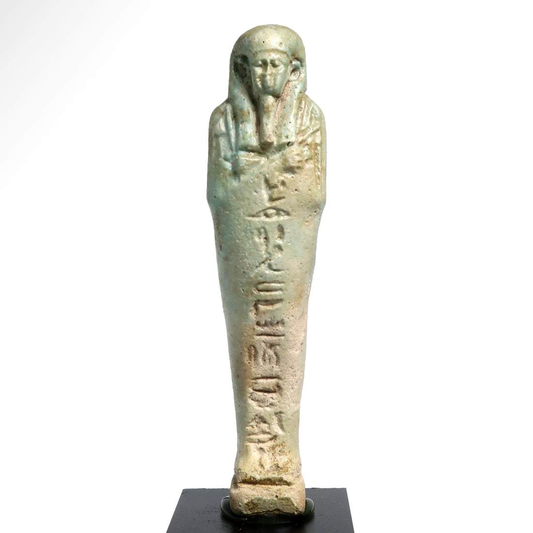 Egyptian Faience Shabti for Psamtekhen born to Nit-iy-et, Late Period, 26th-30th Dynasty, c. 664-343 (1 of 7)