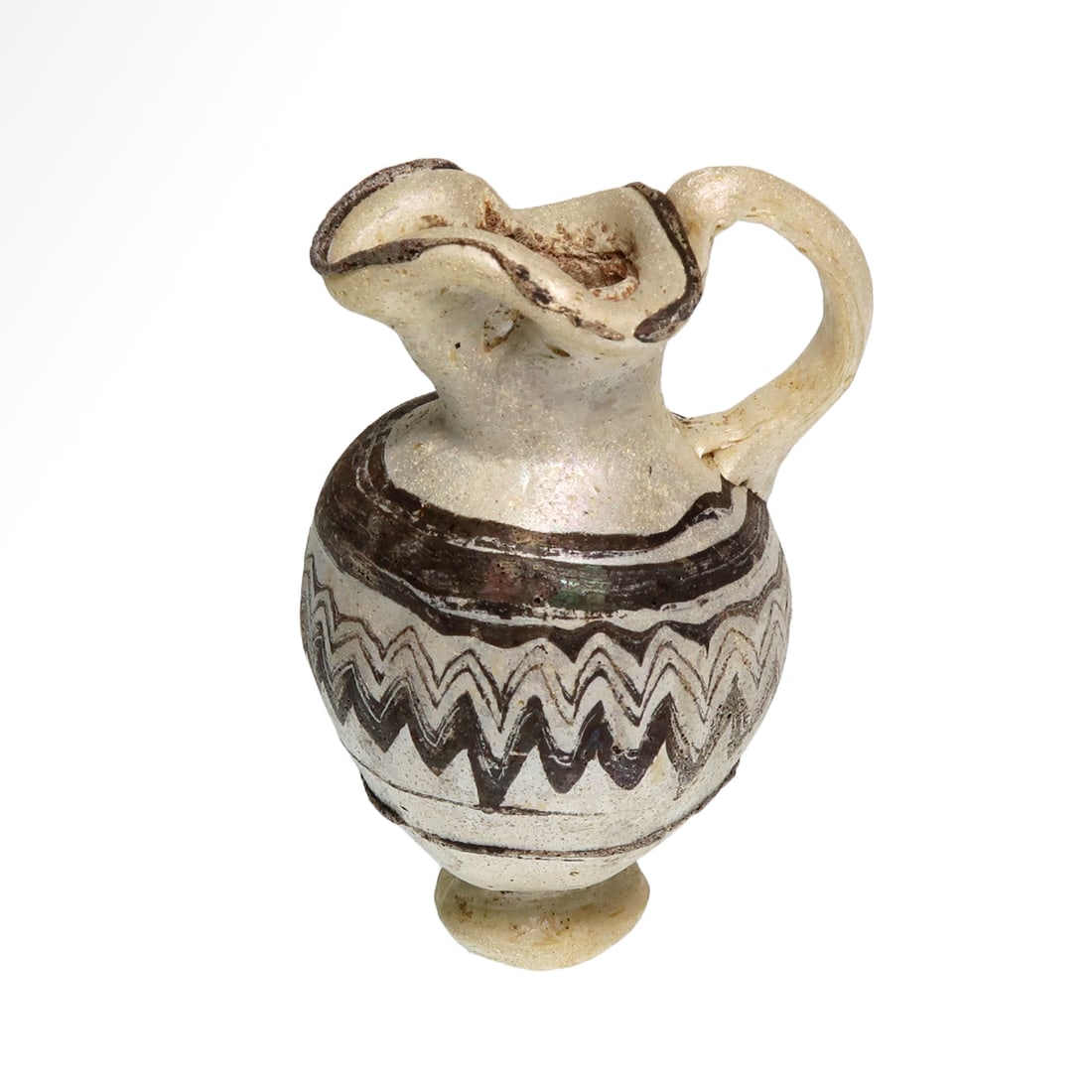 Rare Greek Core-Formed Glass Oinochoe, c. 6th-5th Century B.C. (1 of 7)