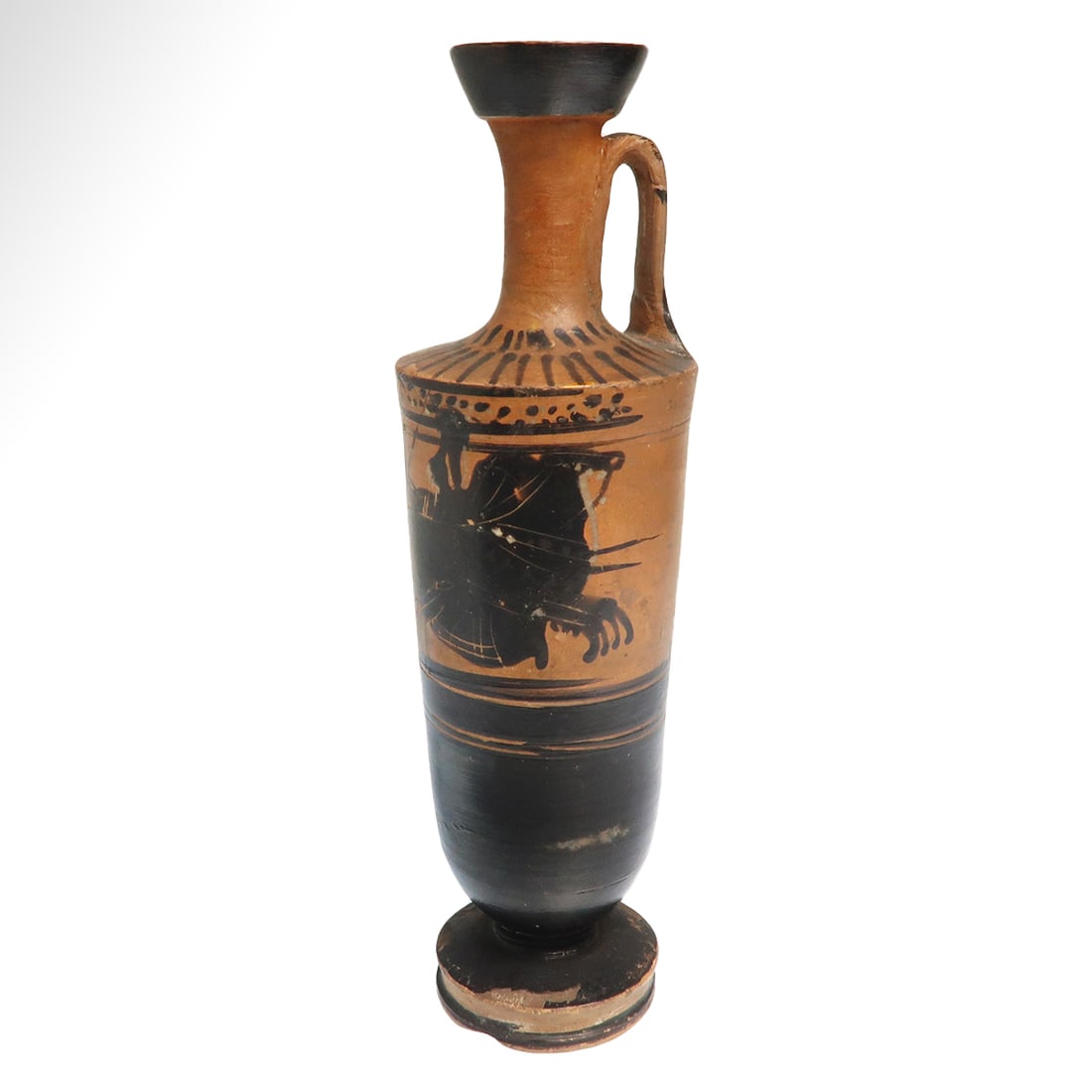 Attic Black-Figure Pottery Lekythos with Chariot Racing Scene (Haimon Group), c. 500-480 B.C. (1 of 8)