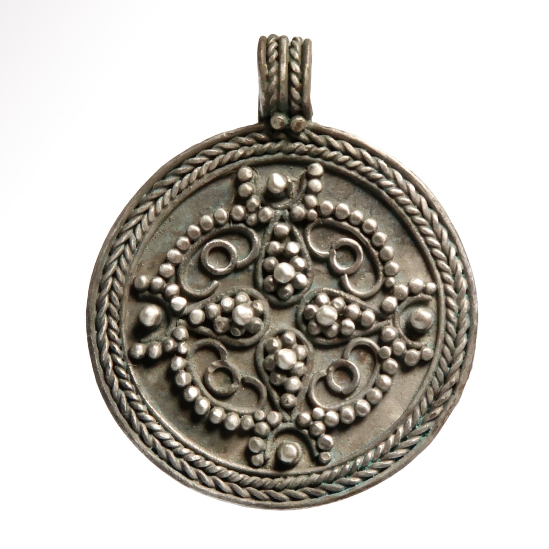 Medieval Crusaders Silver Pendant with Cross, c. 10th-11th Century A.D. (1 of 6)