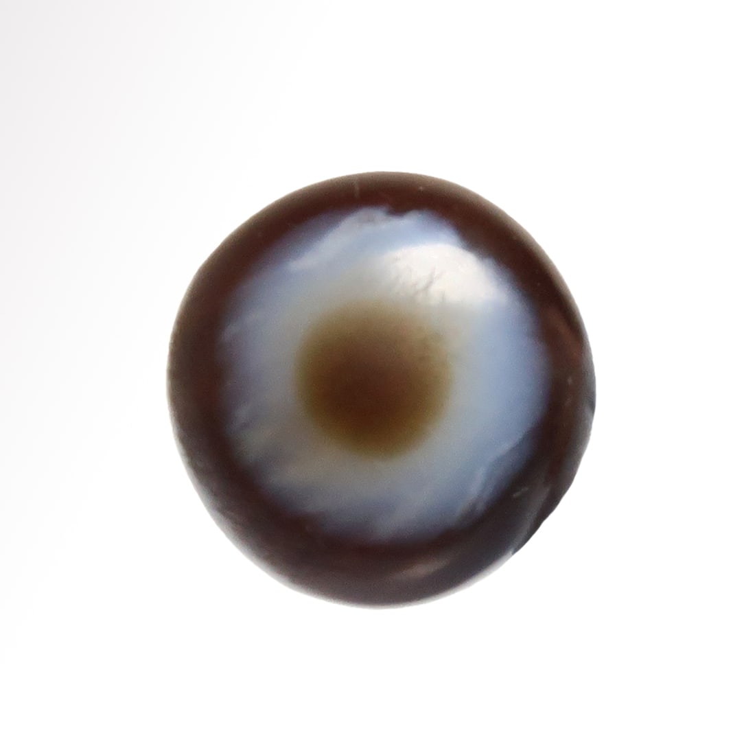 Small East Mediterranean Banded Agate Eye Inlay Amulet, c. 2nd Millennium B.C. (1 of 4)