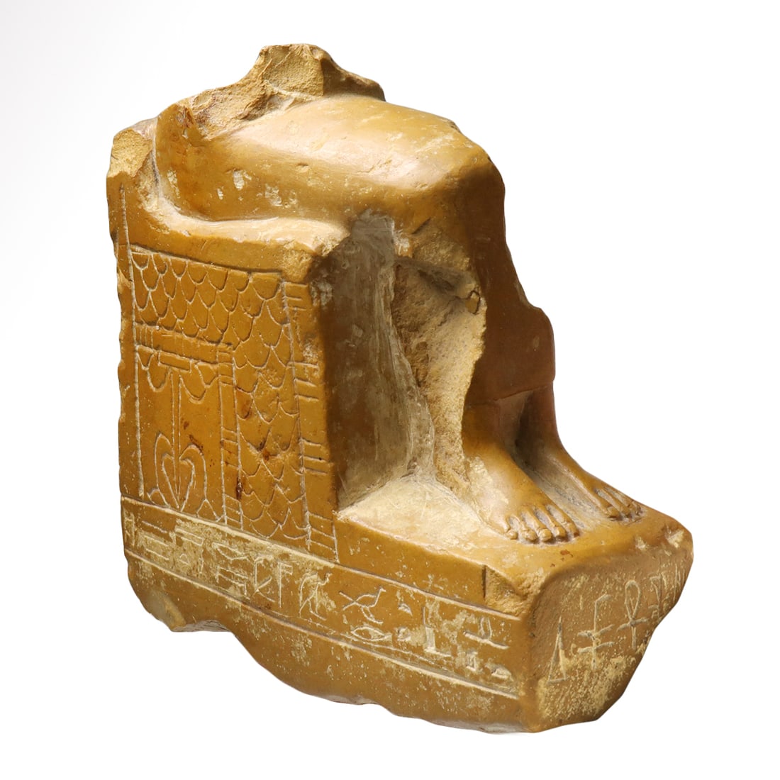 Egyptian Seated Isis on a Throne with Hieroglyphs Dedication by the King, c. 650 B.C. (1 of 7)