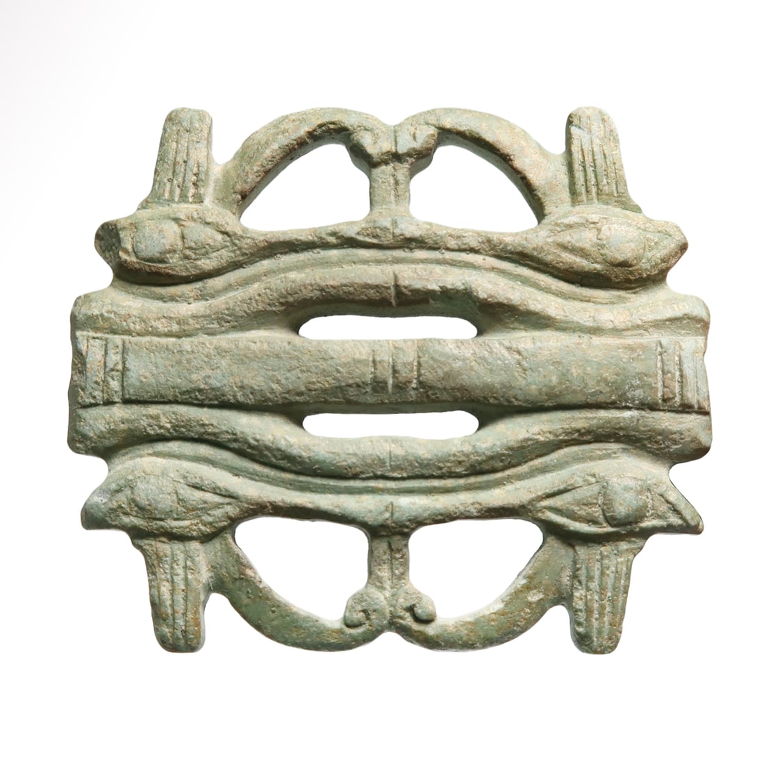 Egyptian Light Green Steatite Open-Work Amulet With Four Eyes of Horus, c. 900-600 B.C. (1 of 6)