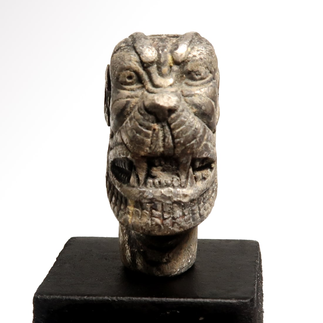 Assyrian Silver Pazuzu Head Pendant Amulet, c. 900-500 B.C. (1 of 7)