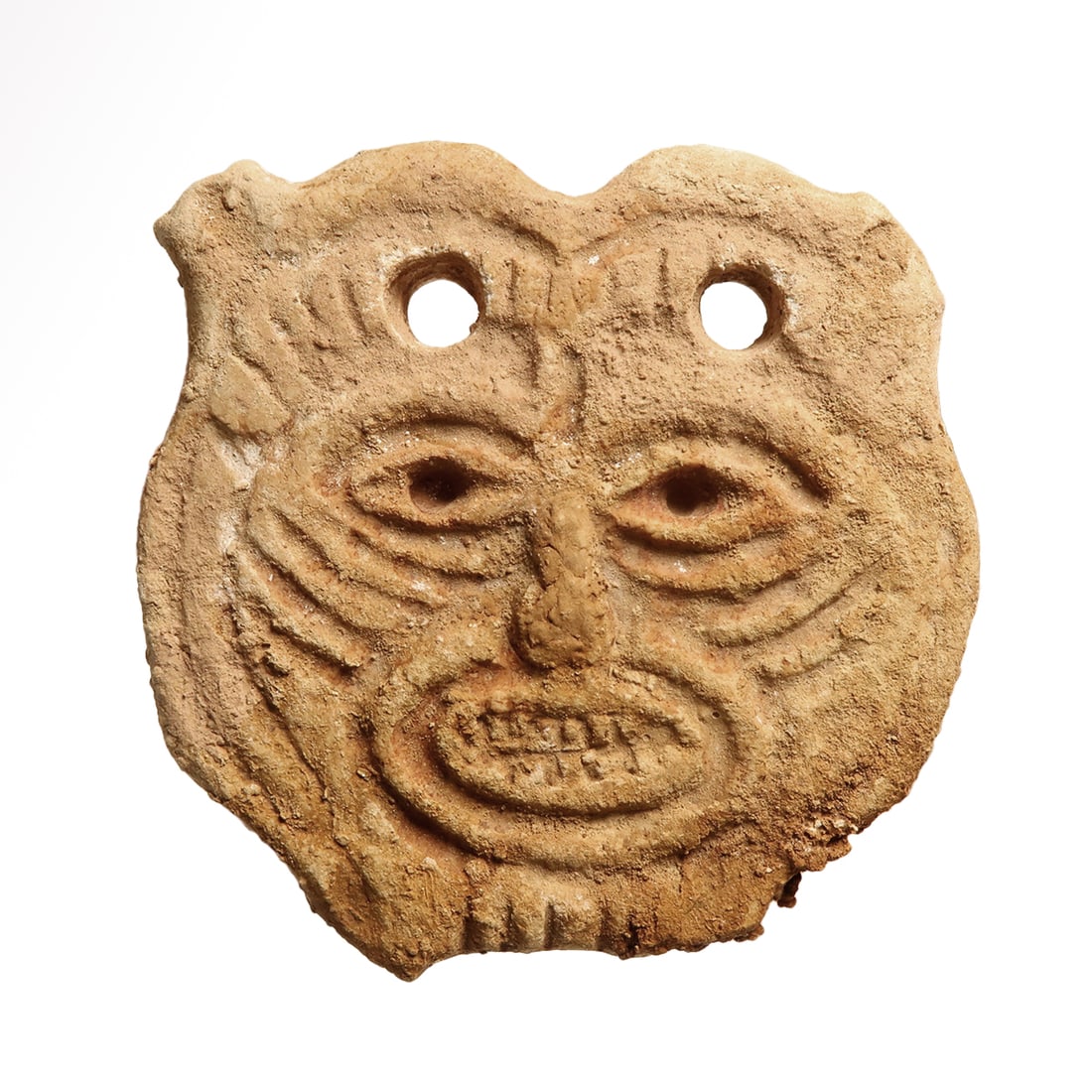 Large Mask Pendant of the Sumerian Demon Humbaba, Guardian of the Cedar Forest, Early 2nd Millennium (1 of 6)