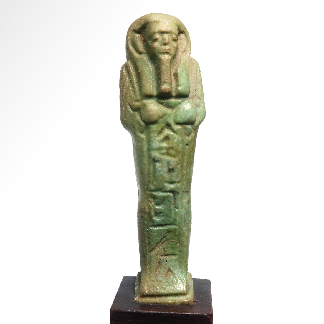 Egyptian Green Glazed Faience Shabti for Qaa, Late Period, c. 664-343 B.C. (1 of 7)