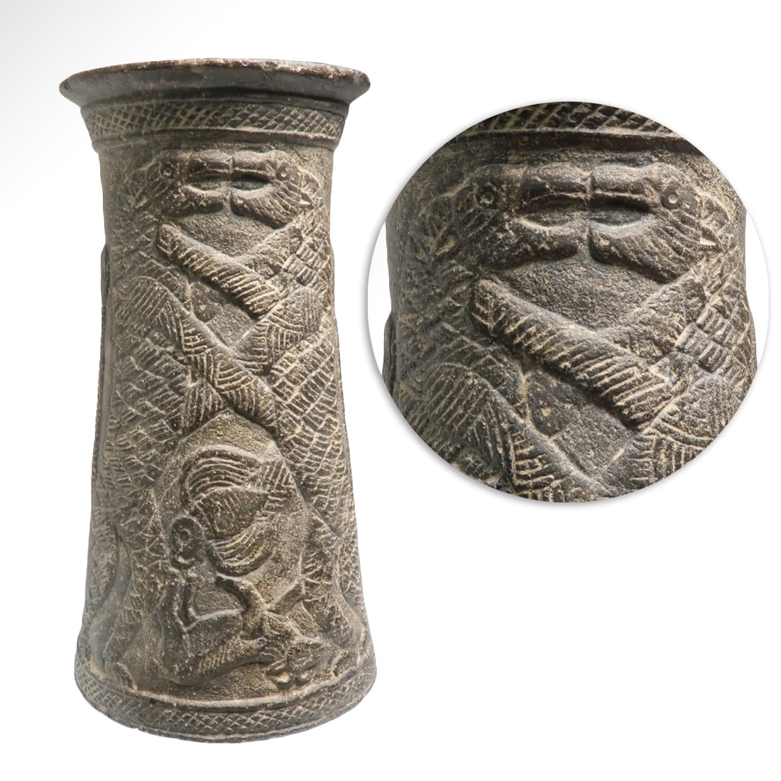 Large Bactrian Chlorite Vessel with Rearing Lions, c. 2400-2200 B.C. (1 of 7)