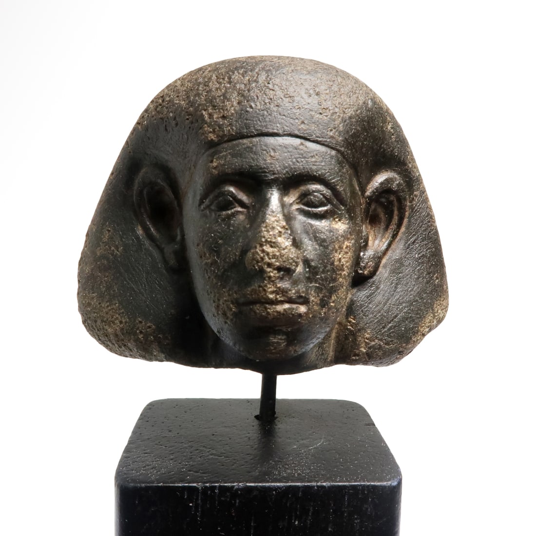 Egyptian Black Granite Head of a Man, c. 600-350 B.C. (1 of 7)