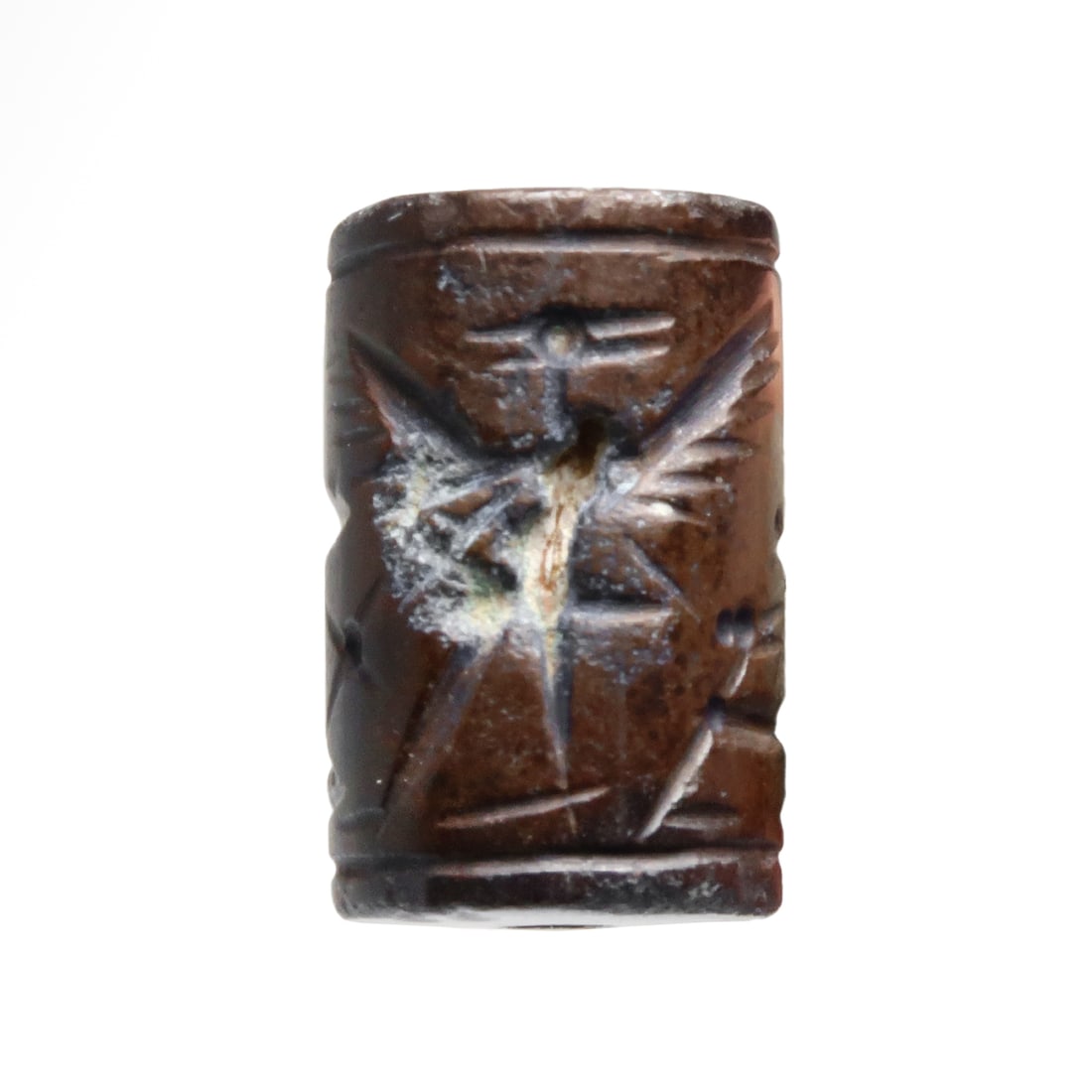 Mitanni Hematite Cylinder Seal with Winged Birds, c. 1500-1250 B.C. (1 of 7)