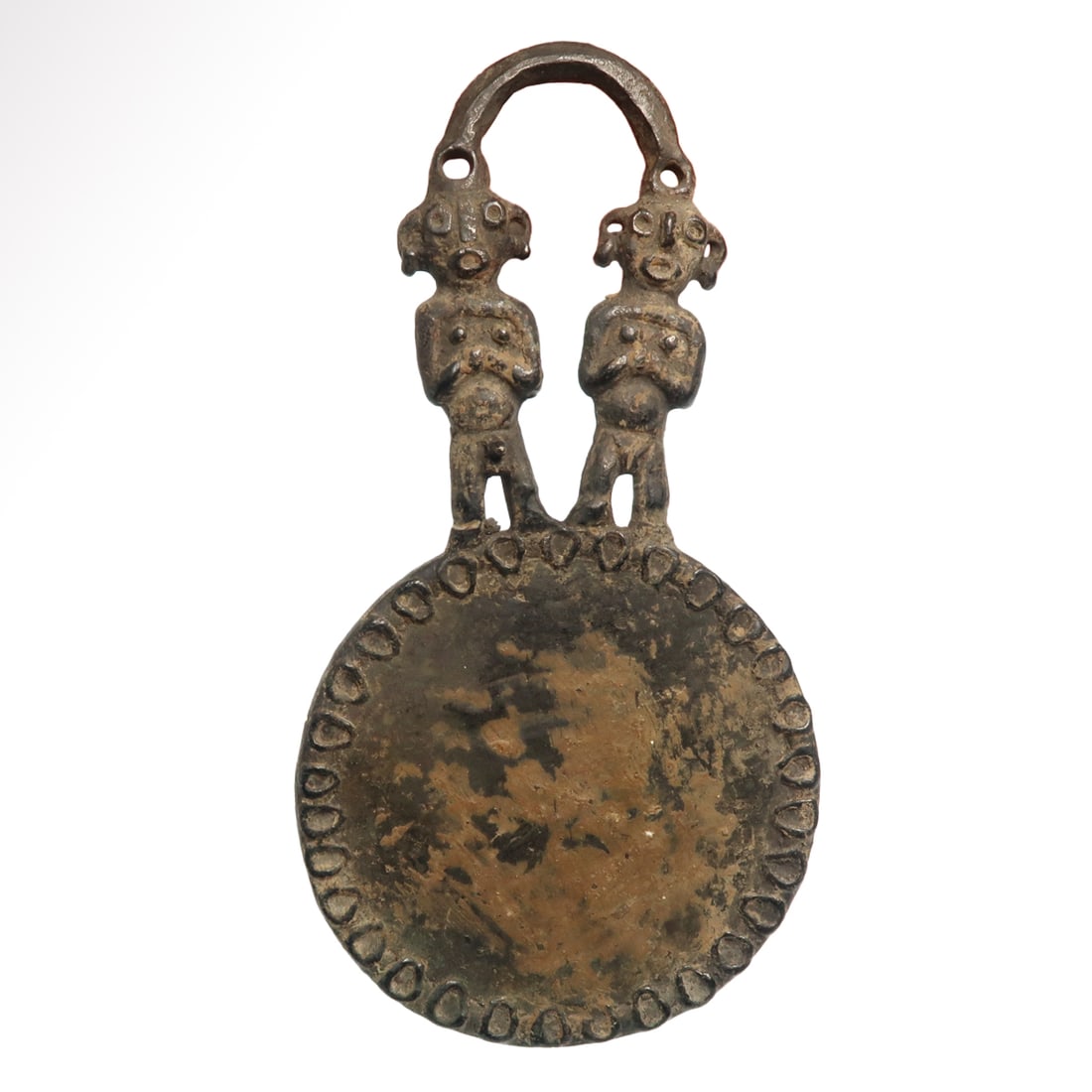 Bactrian Bronze Mirror with Two Deities, c. 1st Millennium B.C. (1 of 7)