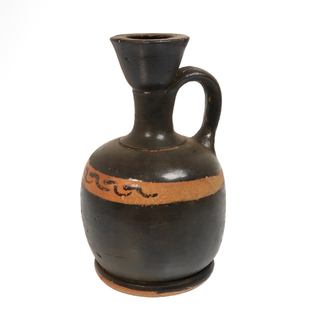 Greek Squat Red-Figured Lekythos with Waves Decoration, Campanian, c. 4th Century B.C. (1 of 6)