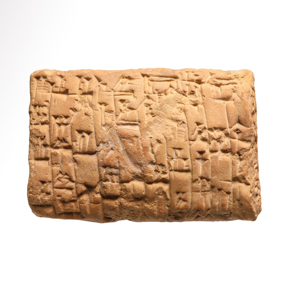 Old Babylonian Terracotta Cuneiform Tablet from Warad-Amurru to Ubar-Shamash Concerning Barley, c. (1 of 7)
