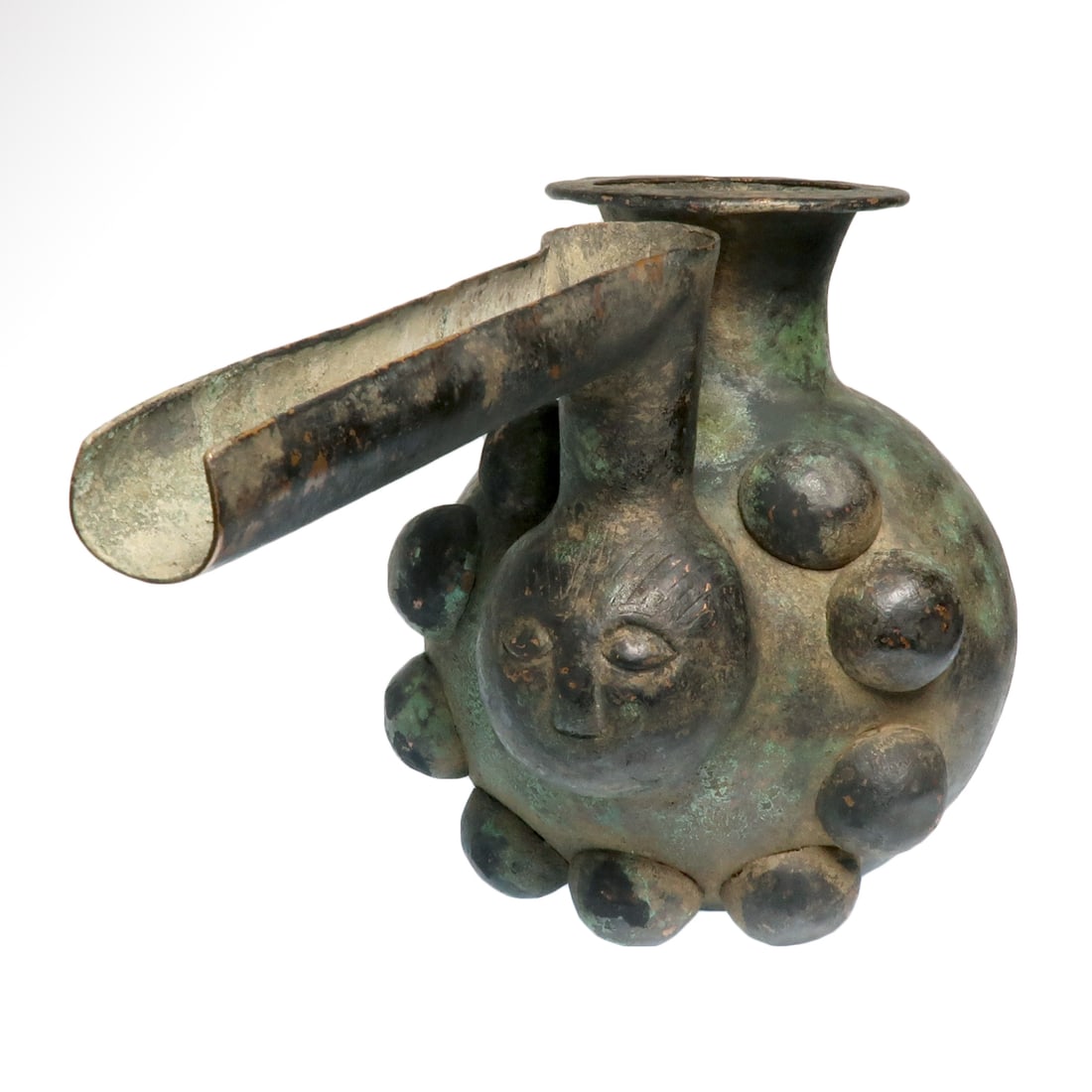 Large Amlash Spouted Bronze Vessel with Face, c. Early 1st Millennium B.C. (1 of 7)
