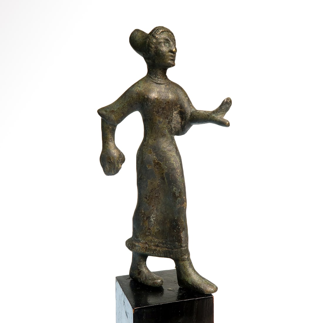 Etruscan Bronze Figure of a Striding Kore, c. 5th-4th Century B.C. (1 of 6)
