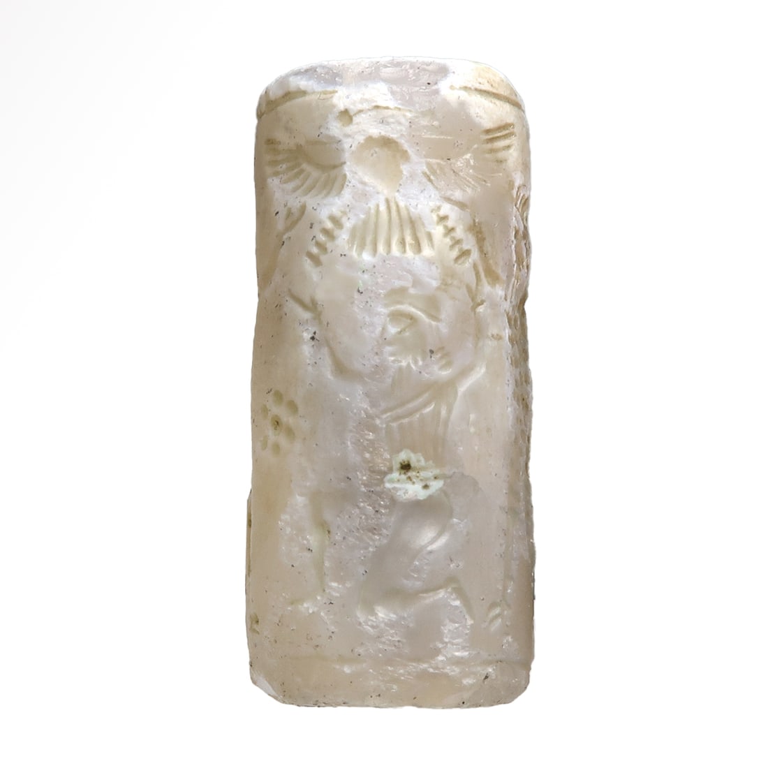 Assyrian Crystal Cylinder Seal with Shamash, c. 8th-7th Century B.C. (1 of 7)