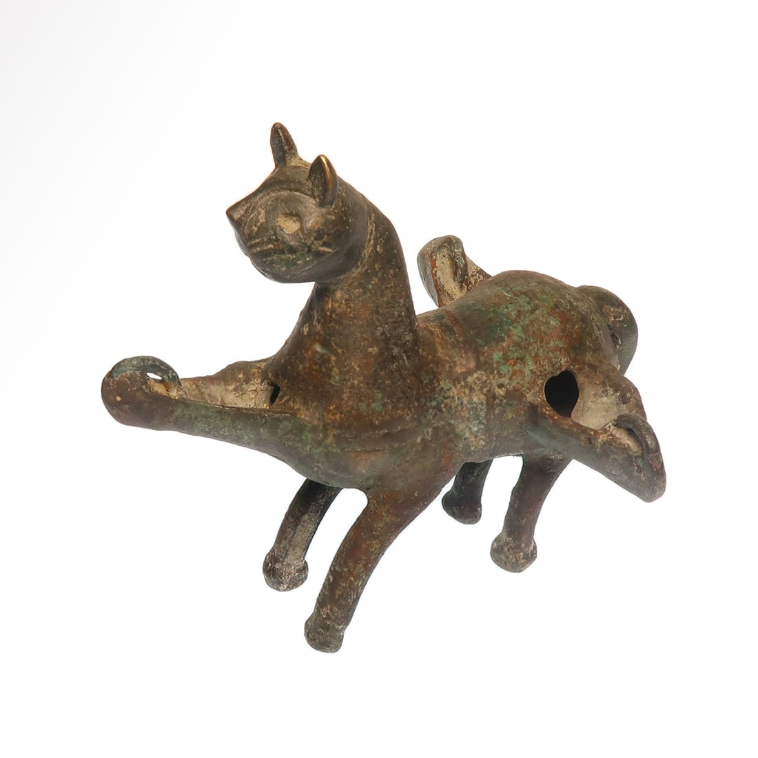 Near Eastern Seljuk Bronze Lion Triple Oil Lamp, Persia, c. 11th Century A.D. (1 of 7)