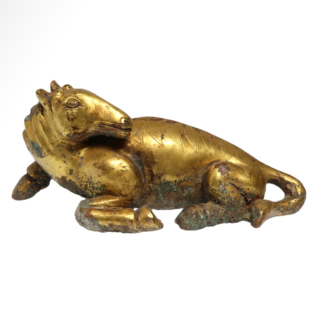 Ordos Gilt Bronze Horse Figure, c. 1st Millennium B.C. (1 of 7)