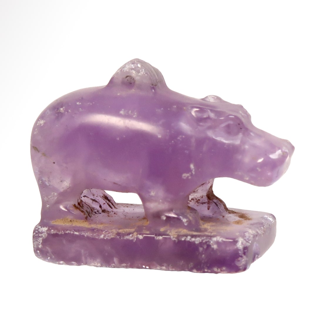Egyptian Amethyst Amulet of a Hippopotamus, Third Intermediate Period, 21st-22nd Dynasty, c. (1 of 7)