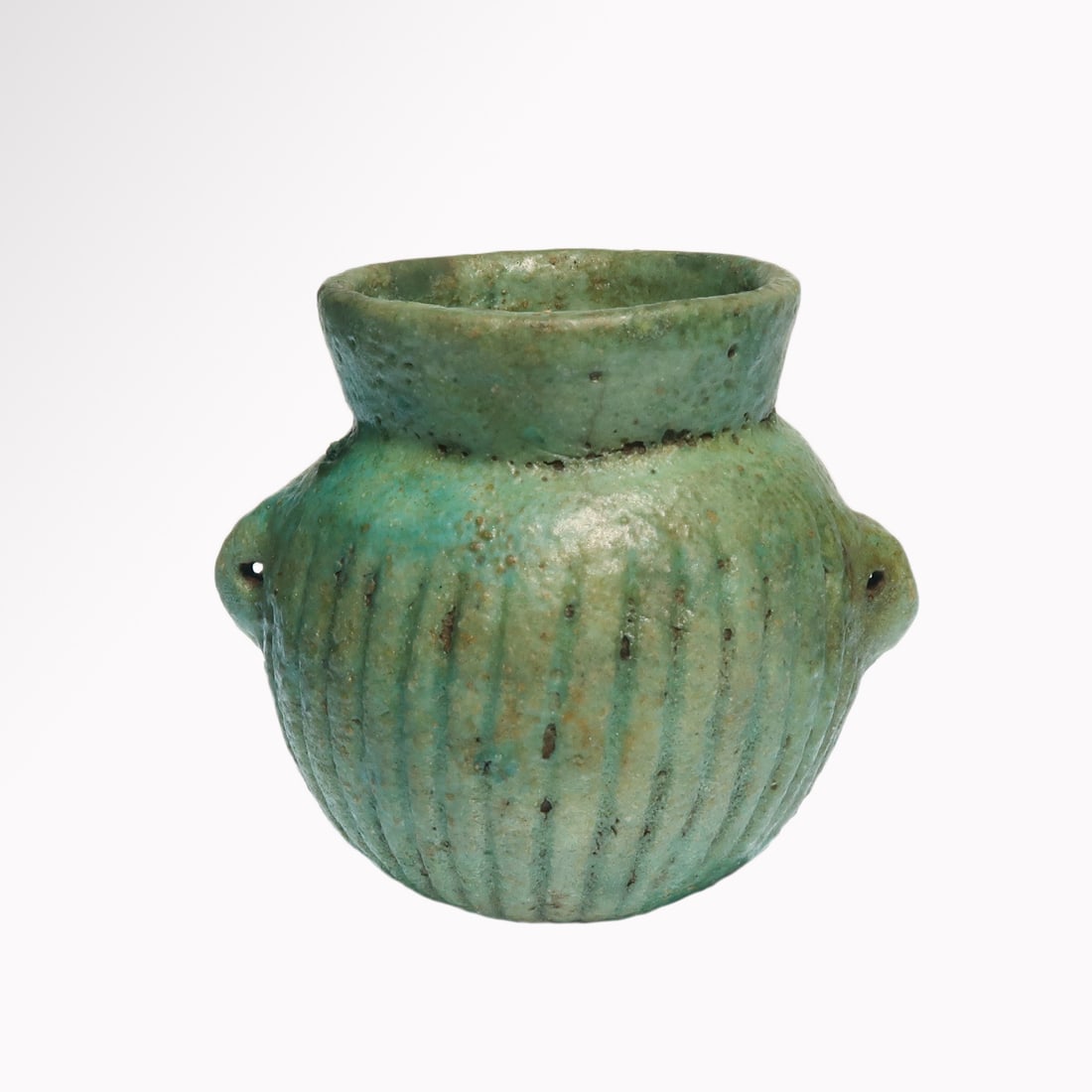 Egyptian Turquoise Faience Cosmetic Jar, c. 500 B.C. (1 of 6)