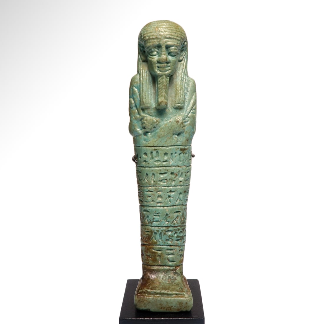 Egyptian Turquoise Glazed Shabti for Psametek, c. 664-332 B.C. (1 of 7)
