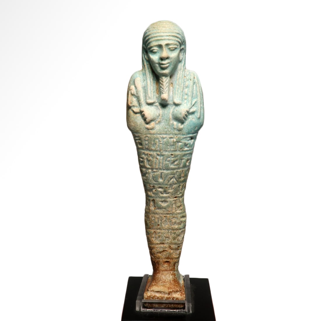 Egyptian Faience Inscribed Shabti of the Royal Scribe Hedj-Men, 26th Dynasty, c. 650 - 600 B.C. (1 of 7)