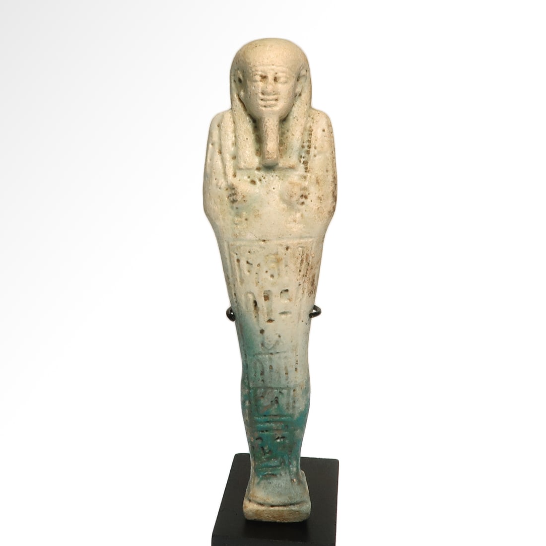 Large Egyptian Faience Shabti, Inscribed for Ipethemetes, 26- 30th Dynasty, c. 664 - 332 B.C. (1 of 7)