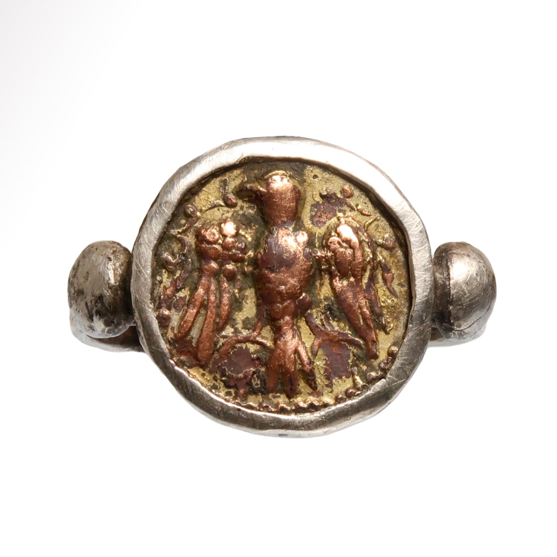 Byzantine Silver Ring with Gilt Eagle, c. 5th-6th Century A.D. (1 of 5)