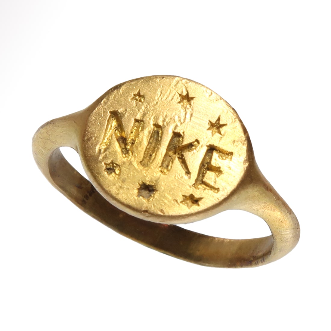 Roman Gold Ring with Inscription, Nike (Victory), c. 2nd Century A.D. (1 of 6)