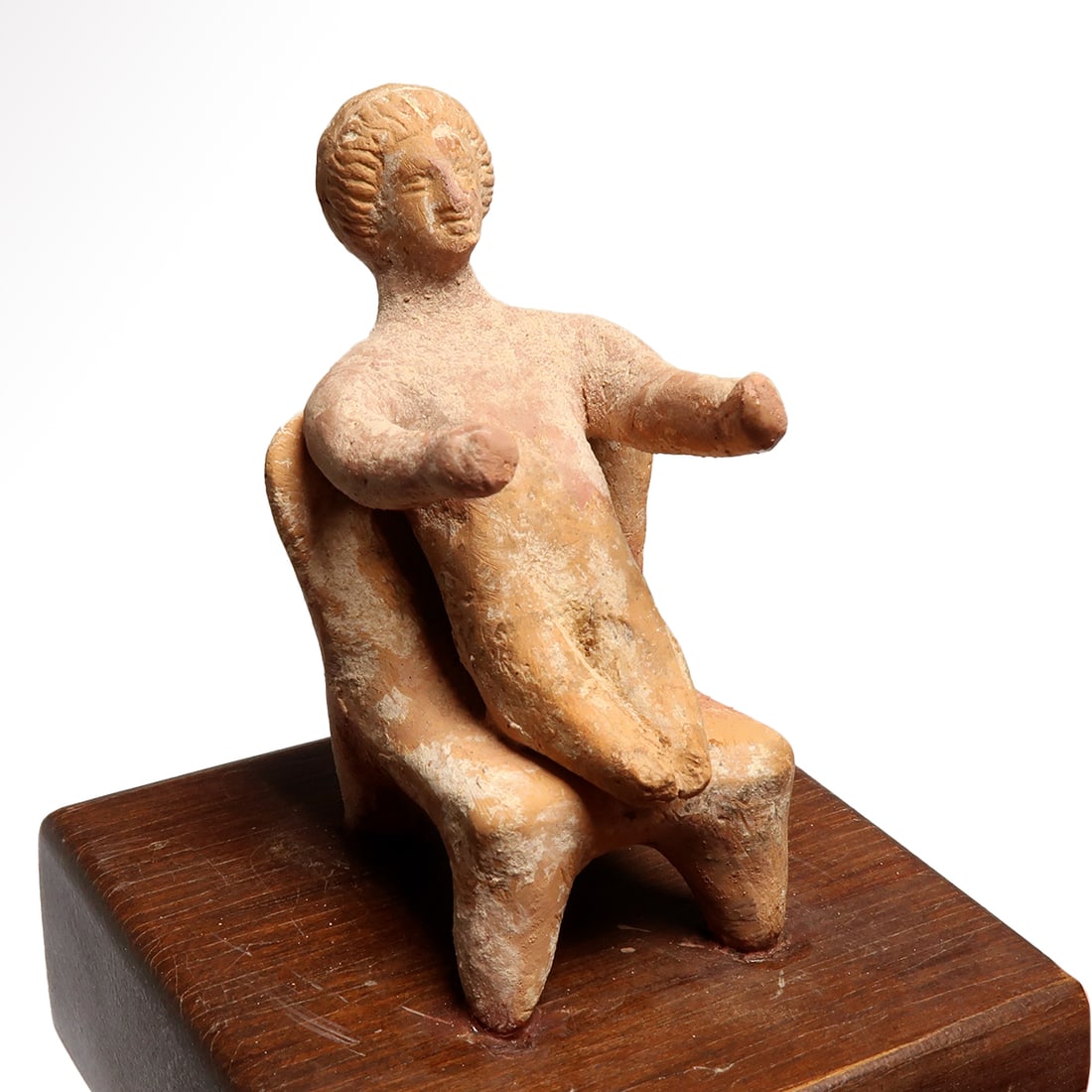 Greek Boeotian Terracotta Figure of a Seated Boy, c. 7th - 6th Century B.C. (1 of 6)