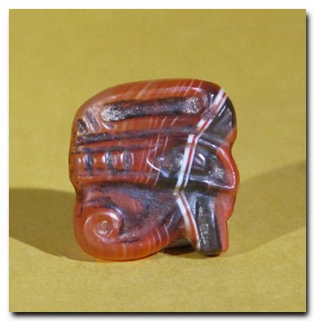 Banded Cornelian Eye Amulet Plaque, Egypt,c.900-600 BC (1 of 4)