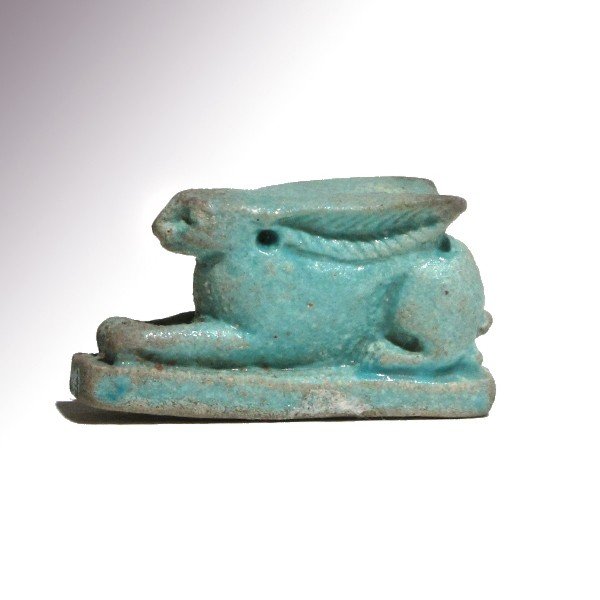 Egyptian Faience Amulet of a Hare, c. 600-400 B.C. (1 of 7)