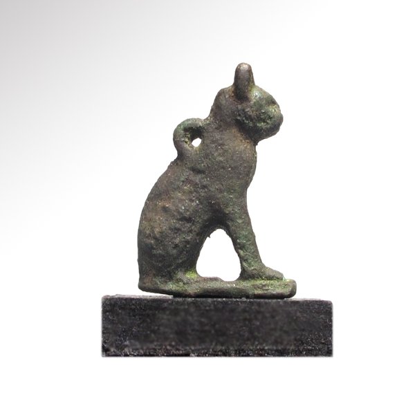 Egyptian Bronze Cat Amulet,  c. 300 B.C. (1 of 6)