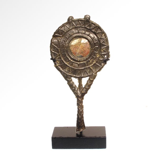 Roman Pewter and Glass Mirror, c. 3rd Century A.D. (1 of 5)