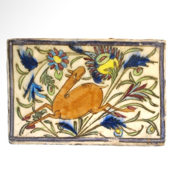 Pair of Qajar Tiles, 19th Century A.D. (1 of 7)