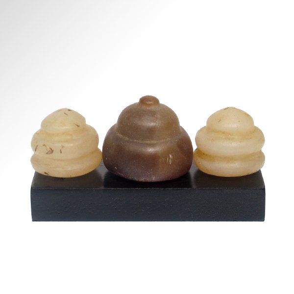 Three Agate Gaming Pieces, Mesopotamia, c. 1st (1 of 4)