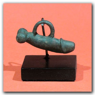 Roman Bronze Phallic Symbol Pendant, 1st-2nd Century (1 of 7)