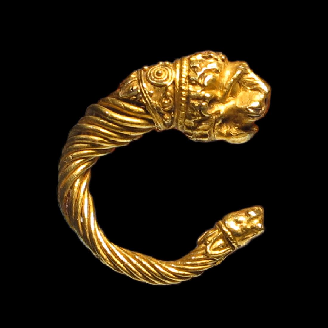 Greek Gold Lion-Head Earring, c. 4th - 1st Century B.C. (1 of 7)