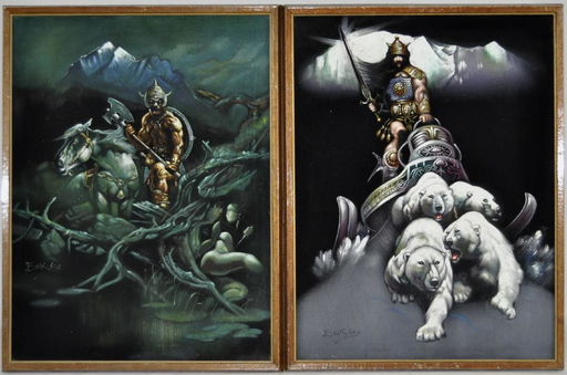 Framed Fantasy Paintings After Frank Frazetta Feb 24 2019