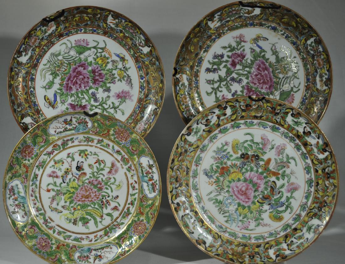 4) Chinese Export Plates "Thousand Butterflies" (1 of 2)