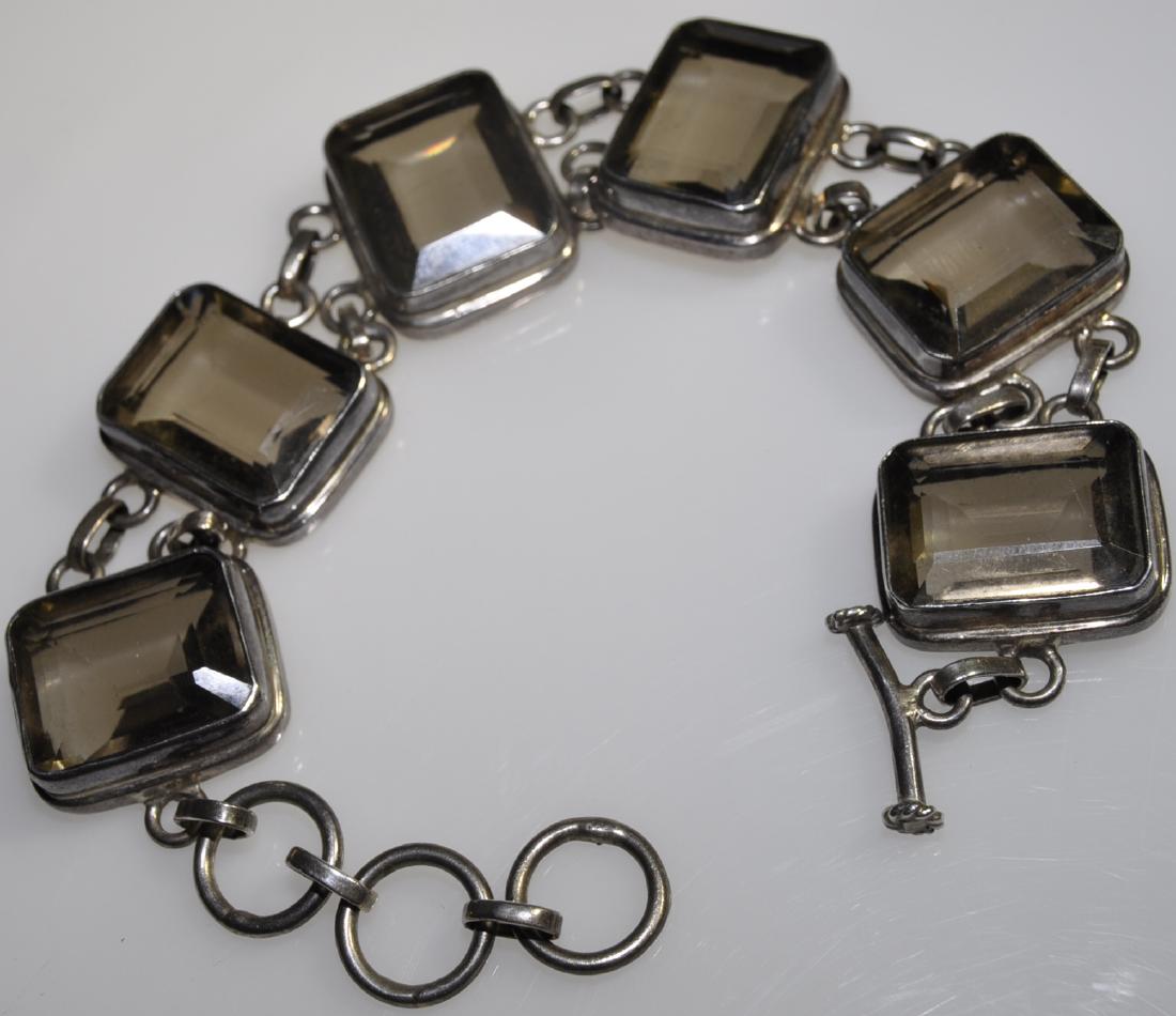 Silver & Smoky Quartz Bracelet (1 of 2)