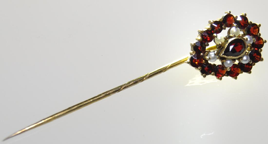 Victorian Bohemian Garnet Gilt Silver Stick Pin (1 of 1)