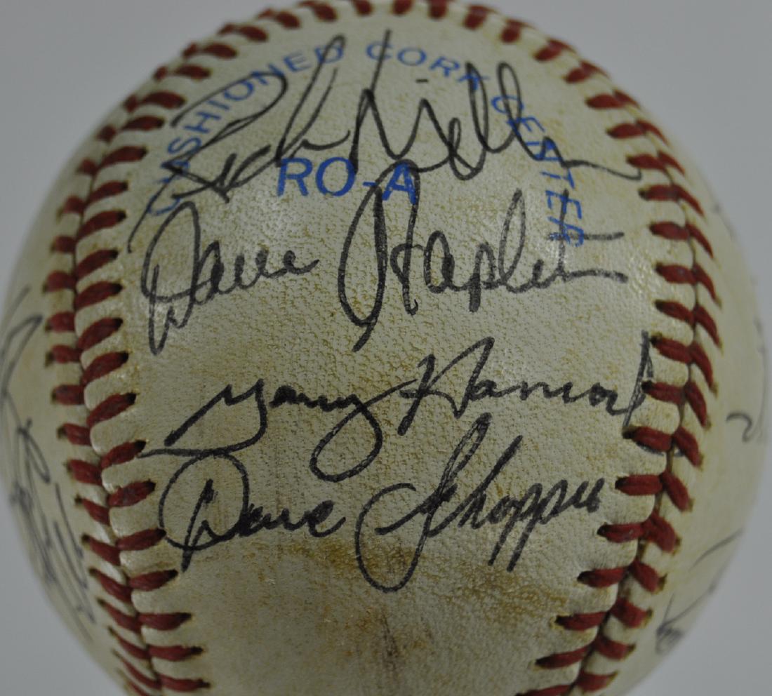 Boston Red Sox Autographed Baseball: Wade Boggs, Carney Lansford, Rick Miller, Frank Malzone, Tony Perez, Chuck Rainey, Mike Smithson, Bob Stanley, Eddie Yost, more. strong and clear.