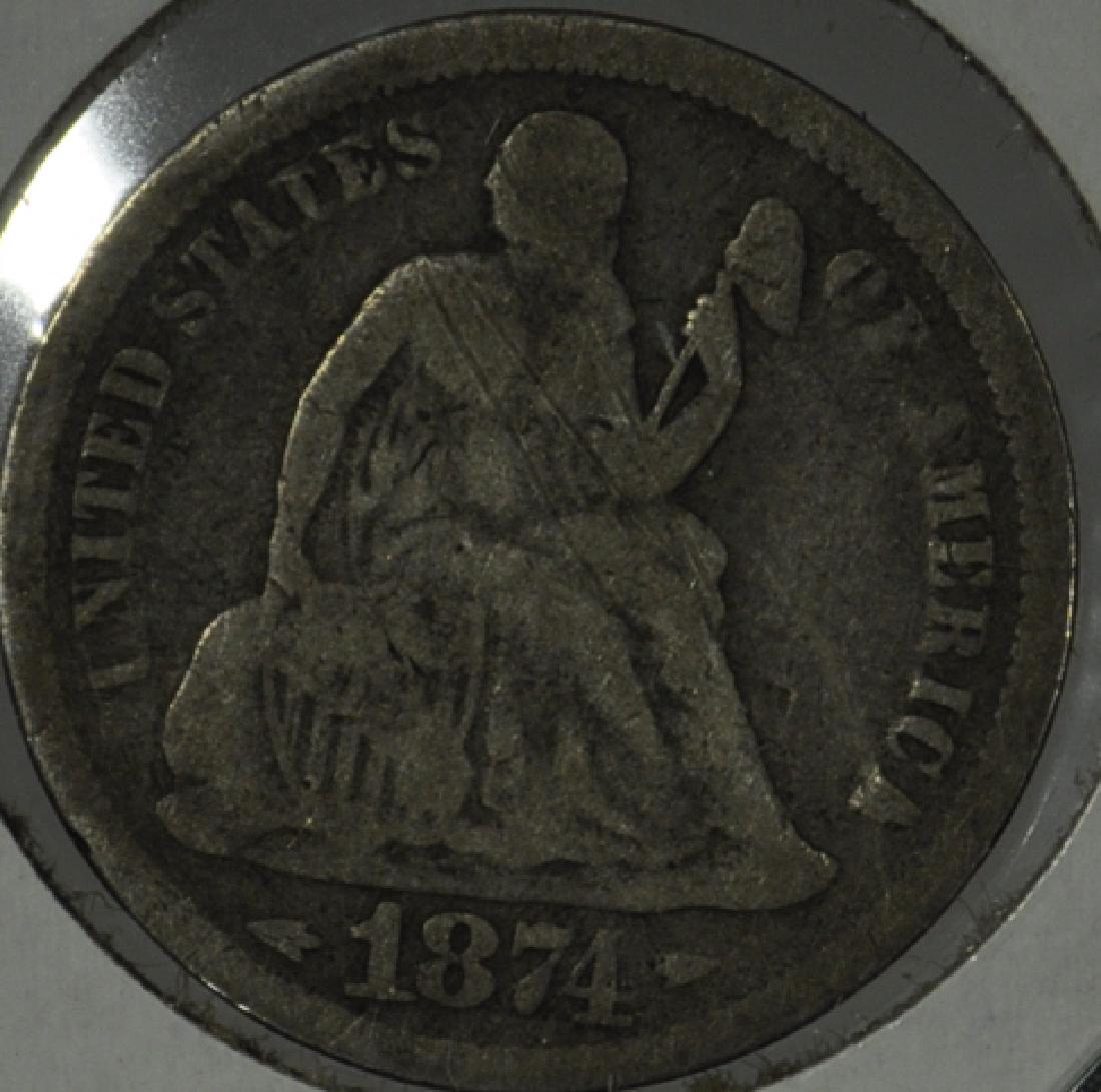 1874 Seated Dime (1 of 2)