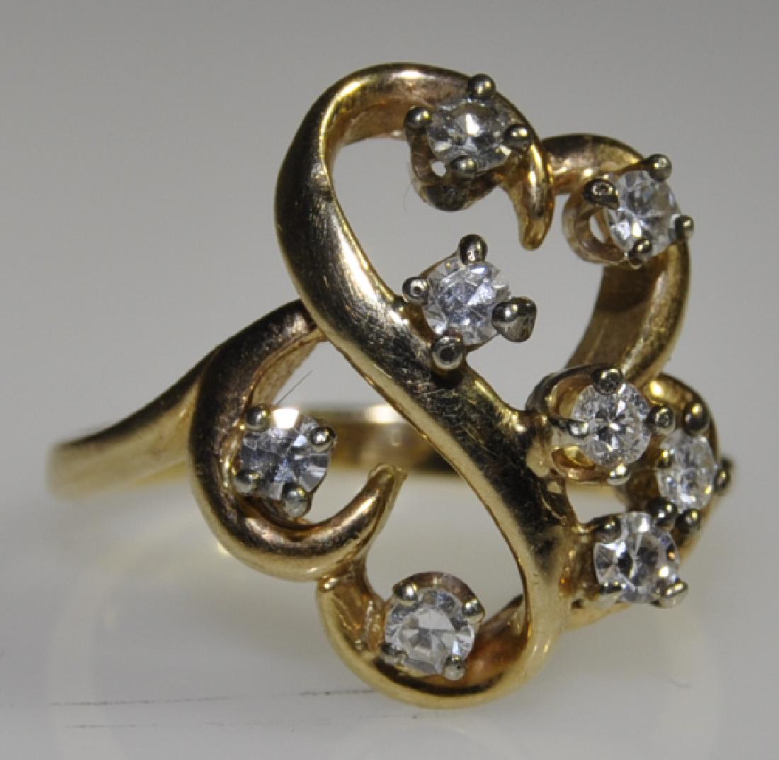 14K Yellow Gold Diamond Ladies Ring (1 of 3)
