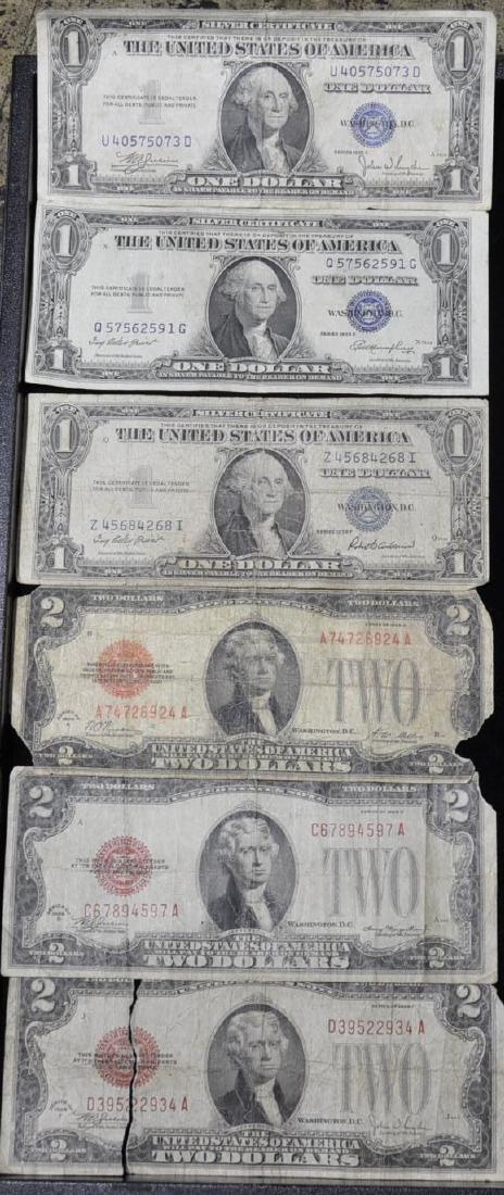 U. S. $1 Silver Certificates & $2 Red Seal Notes (1 of 2)