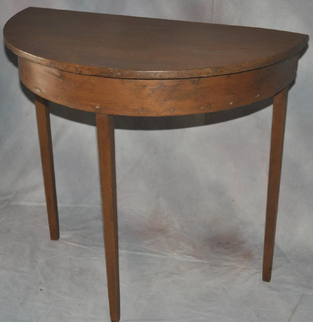 Primitive Pine Demilune Table (1 of 6)