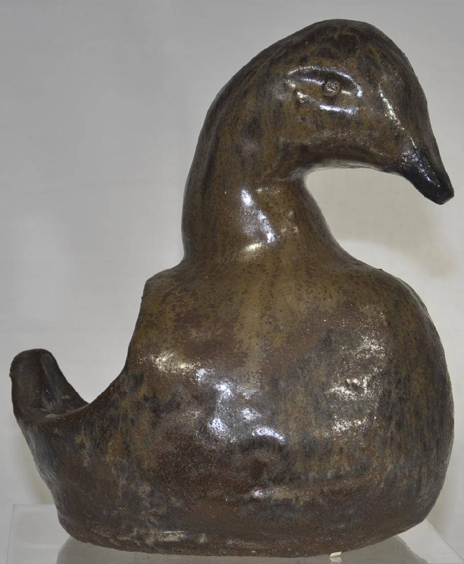 Folk Art Glazed Redware Duck Pot (1 of 4)