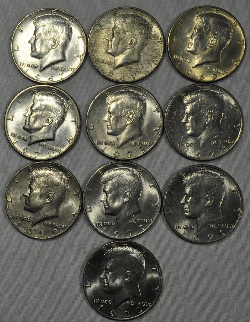 10) Kennedy Half Dollars (1 of 2)