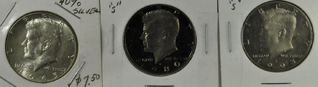 Kennedy Half 1 silver 2 Proof: 65, 80s, 93s