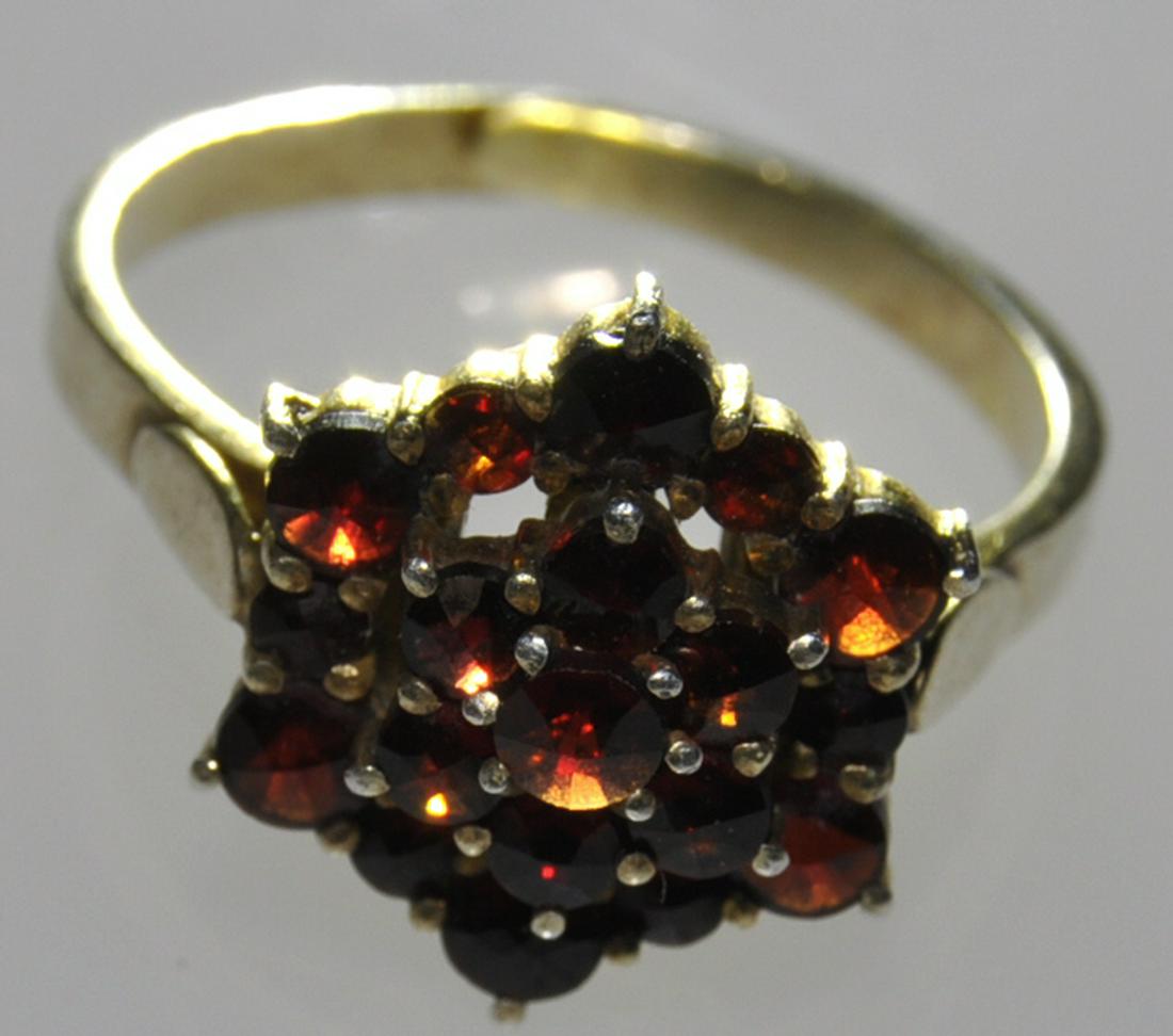 Victorian Bohemian Garnet Gilt Silver Ring (1 of 2)